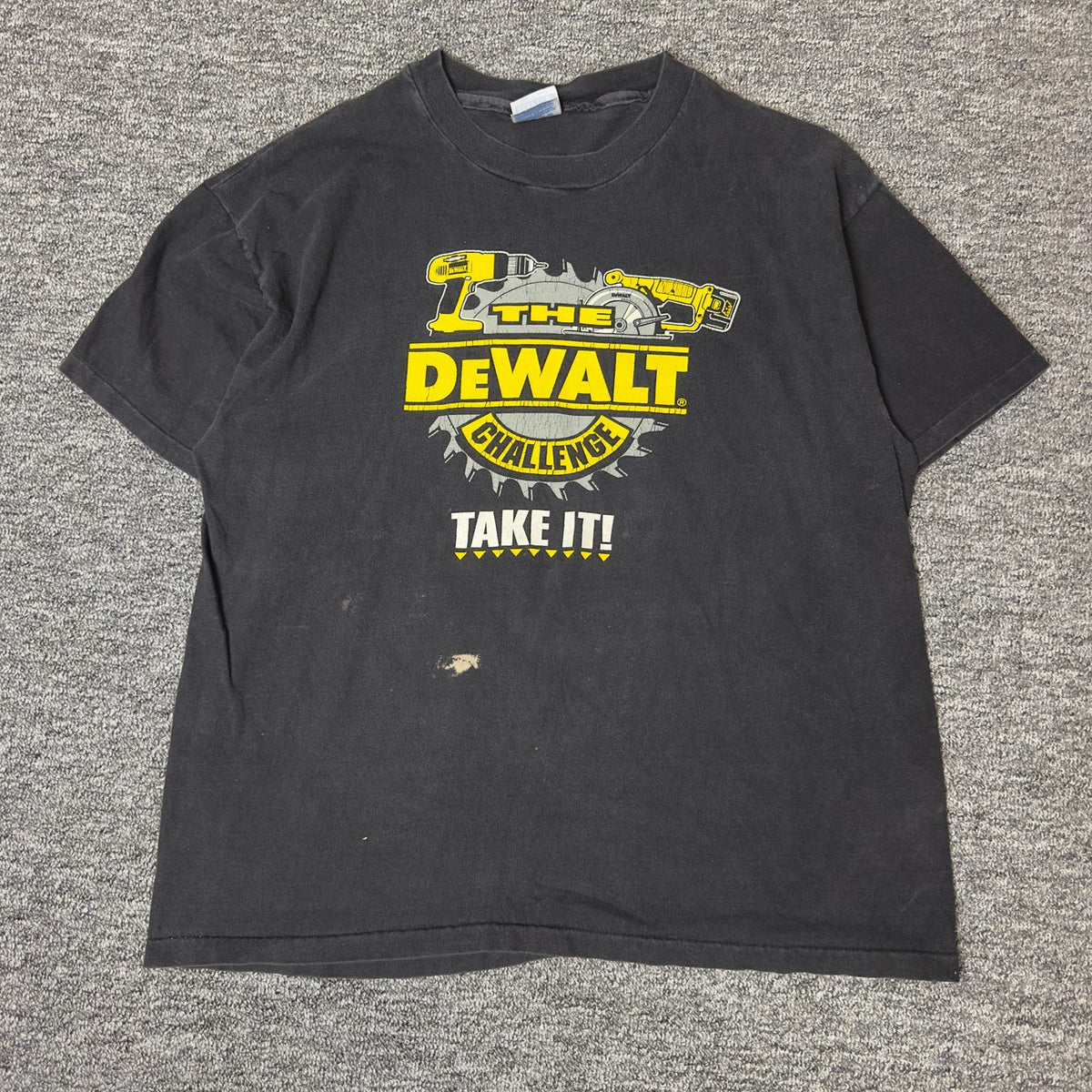 Vintage Hanes DeWalt Challenge Tee XL Black Workwear