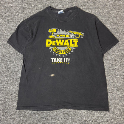 Vintage Hanes DeWalt Challenge Tee XL Black Workwear