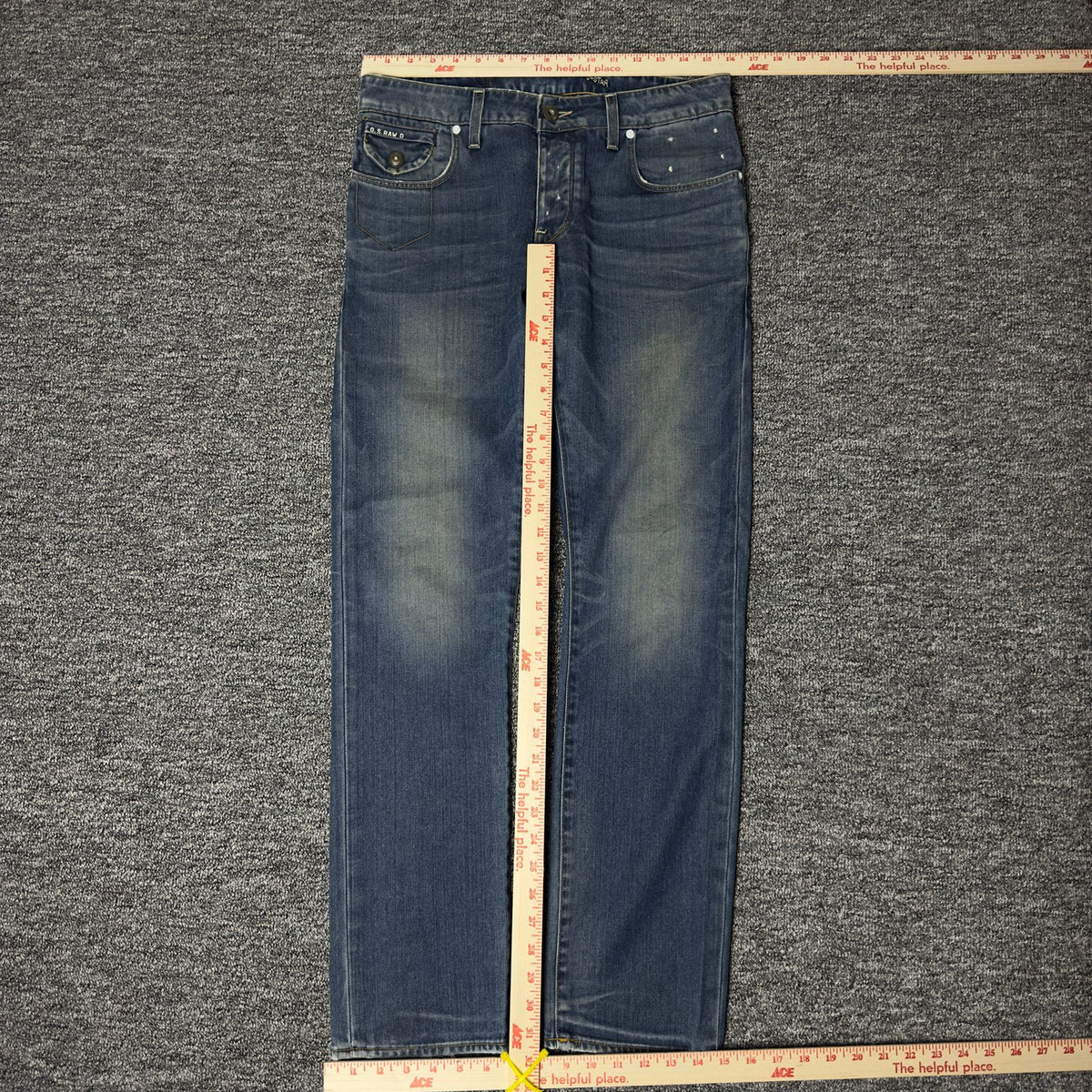 G-Star Raw Morris Low Straight Jeans Mens 30x32 Blue Faded