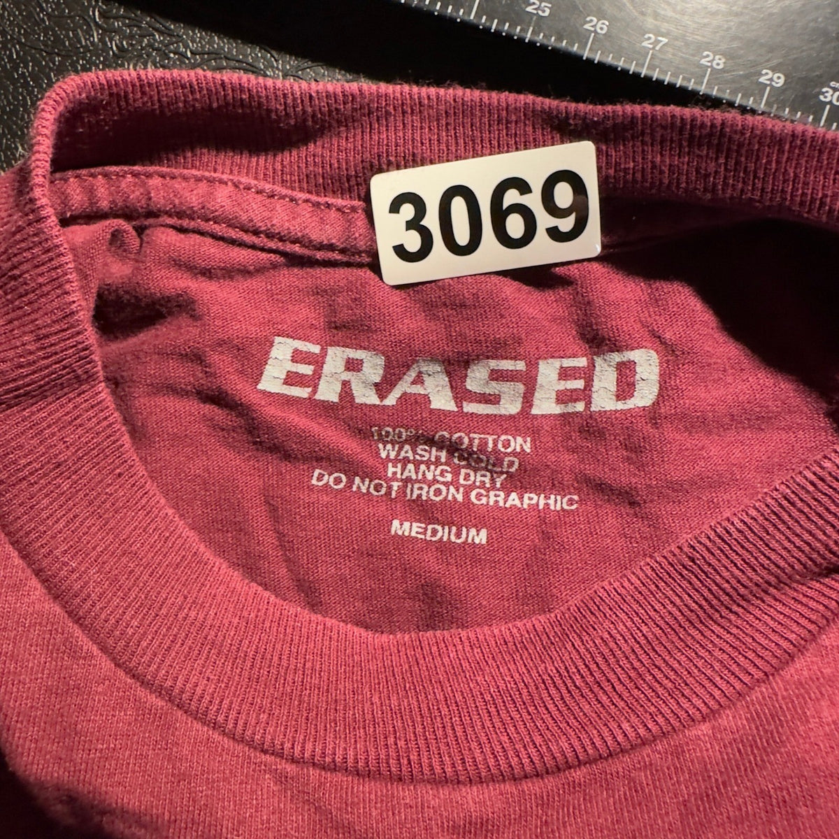 Erased Project Graphic T-Shirt Mens Medium Maroon Skate Tee