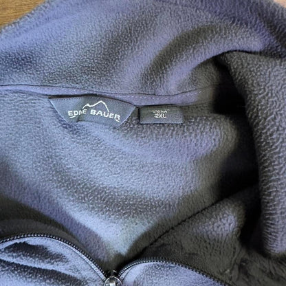 Eddie Bauer Leinenkugels Quarter Zip Fleece Mens 2XL Gray