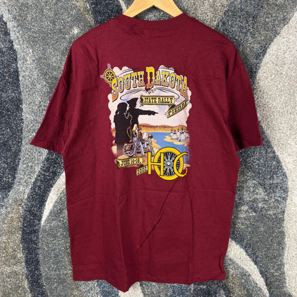 Vintage 2002 South Dakota State Rally Tee Mens L Maroon HOG