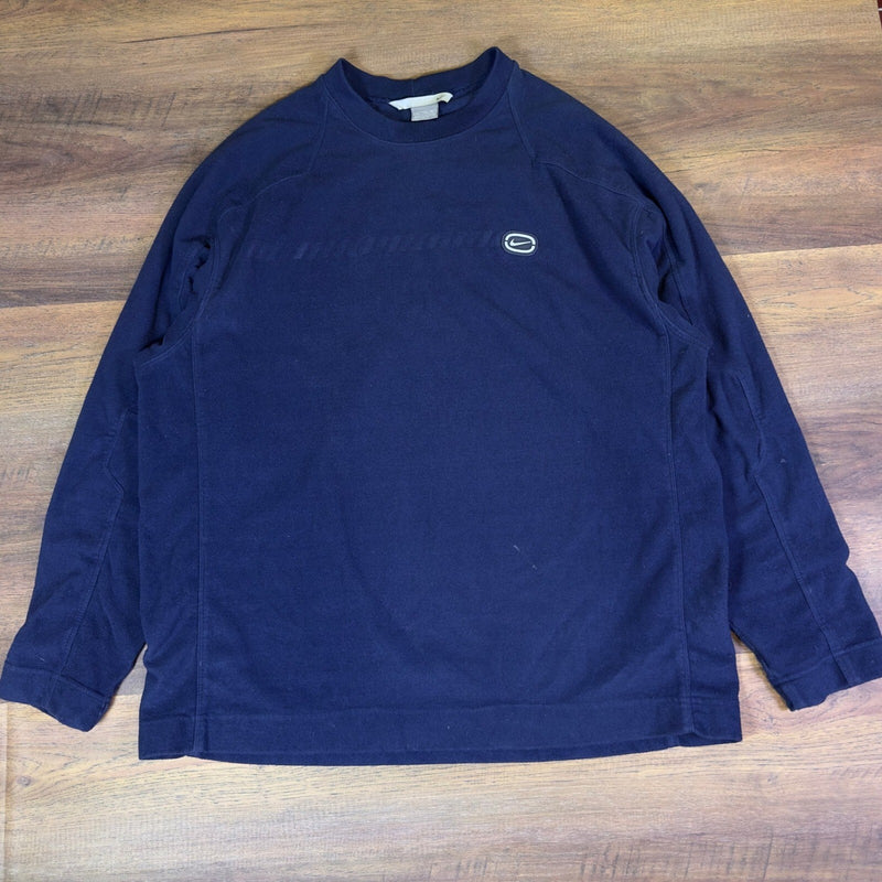 Vintage Nike Silver Tag Y2K Navy Fleece Sweatshirt Mens XXL