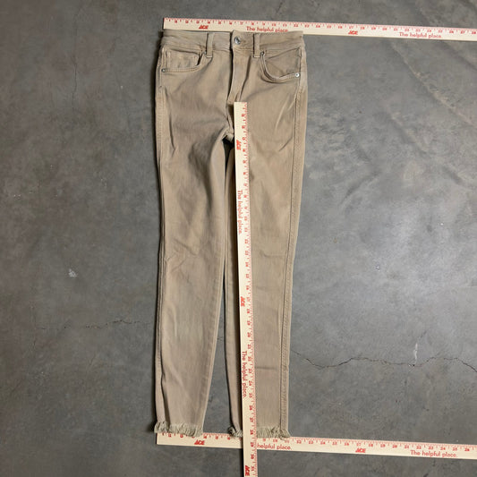 We The Free Skinny Pants Womens 26 Beige Raw Hem
