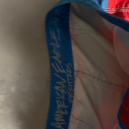 American Eagle Board Shorts Mens M Red Blue Striped Surf