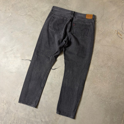 Levi's 501 Original Fit Jeans Mens 34x28 Black Distressed