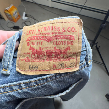 Levis 559 Relaxed Straight Jeans Mens 36x32 Blue Baggy