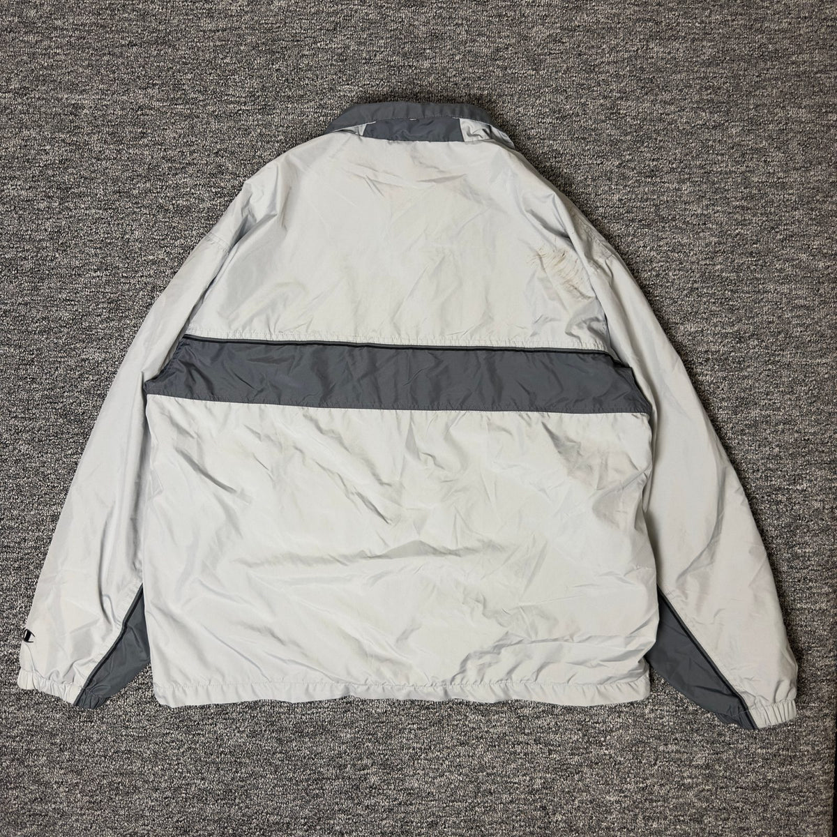 Champion Windbreaker Jacket Mens Gray Colorblock Athletic