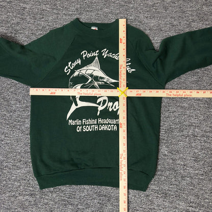 Vintage Stony Point Yacht Club Marlin Crewneck Green L