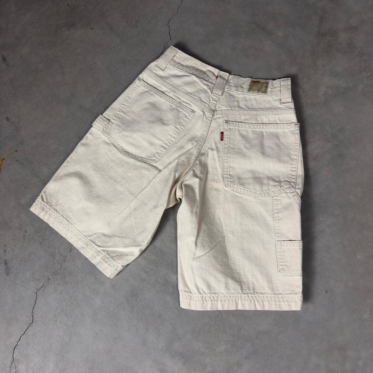 Vintage Levis Carpenter Shorts Kids 10 Cream Off White Baggy