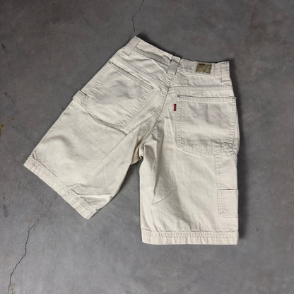 Vintage Levis Carpenter Shorts Kids 10 Cream Off White Baggy