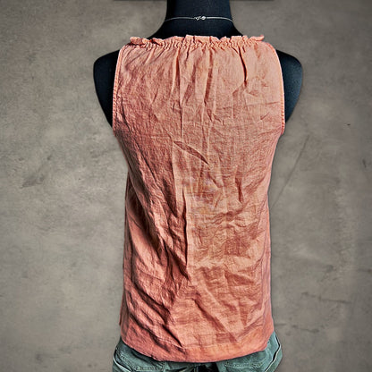 Gap Ruffle Neck Tank Top Womens S Coral Boho Summer