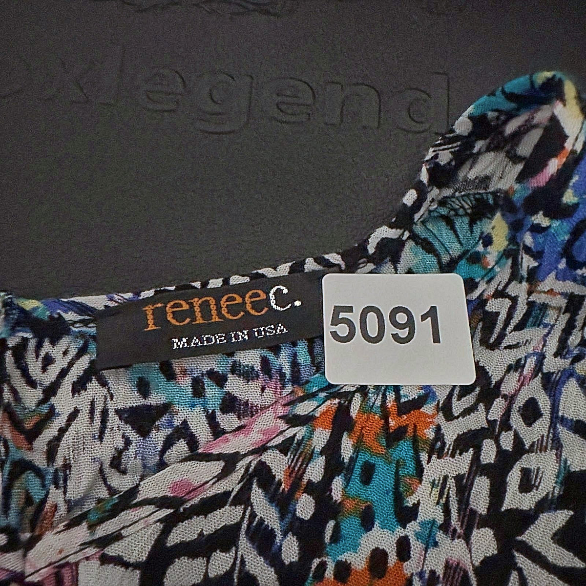 Renee C. Tank Womens Multicolor Feather Print Keyhole Back