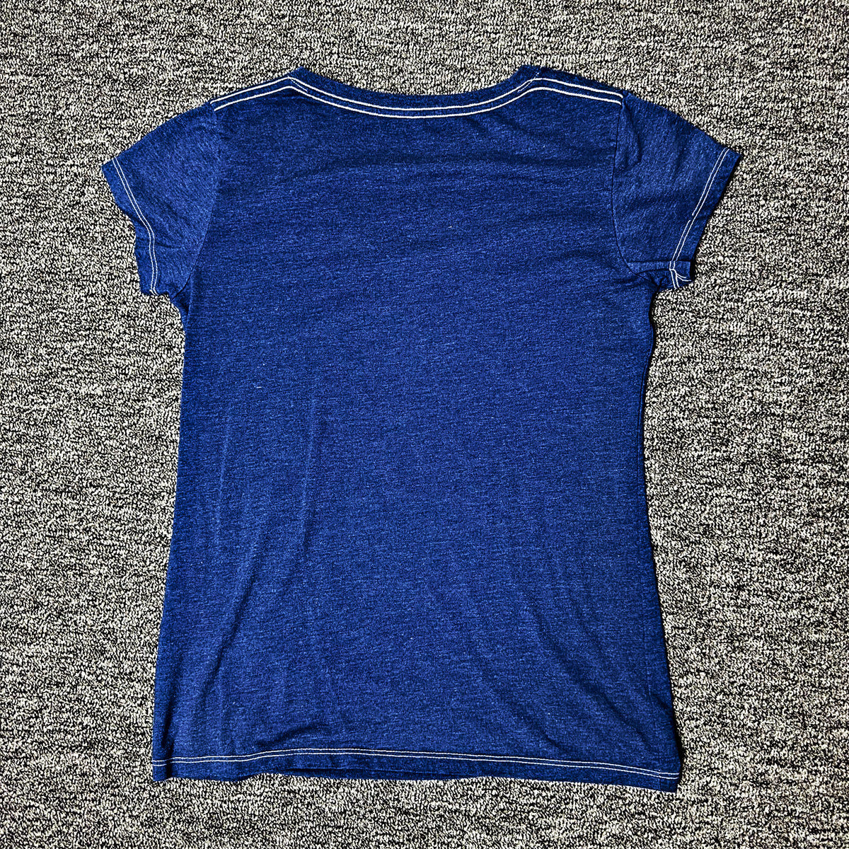 Back to the Future Tee Womens L Blue V-Neck Graphic