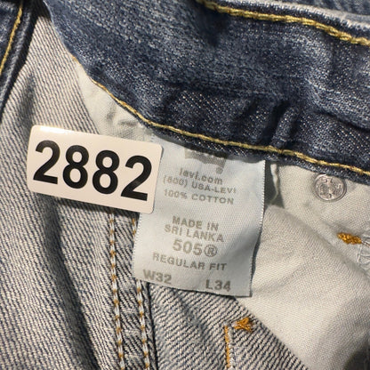 Levi's 505 Regular Fit Jeans Mens 32x34 Blue Baggy Straight