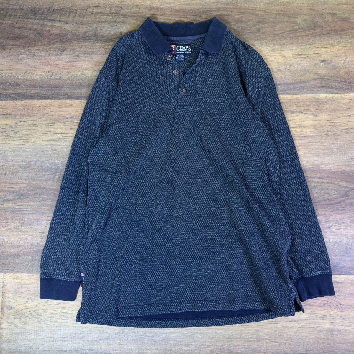 Vintage Chaps Ralph Lauren Polo Mens L Navy Diamond Knit