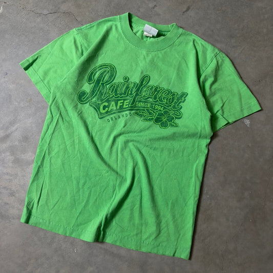 Vintage Rainforest Cafe T Shirt Mens Small Green Orlando 90s