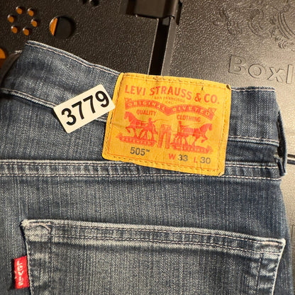 Levi's 505 Regular Jeans Mens 33x30 Dark Blue Classic