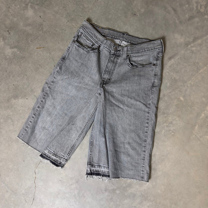 Baggy Y2K Style Levi's 514 Denim Shorts Mens 31 Grey