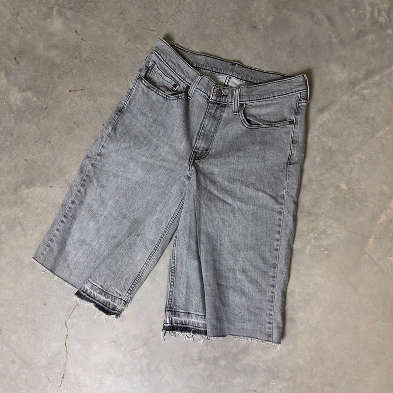 Baggy Y2K Style Levi's 514 Denim Shorts Mens 31 Grey