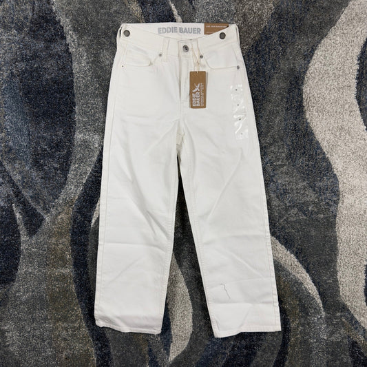 NEW Eddie Bauer Voyager Straight Leg Jeans Womens 0 White