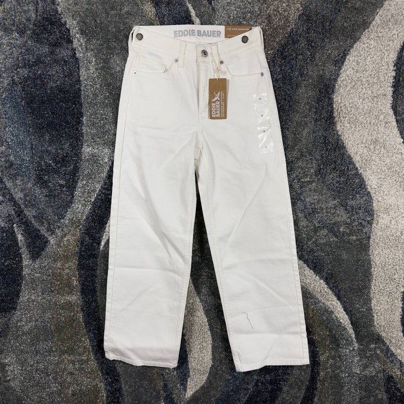 NEW Eddie Bauer Voyager Straight Leg Jeans Womens 0 White