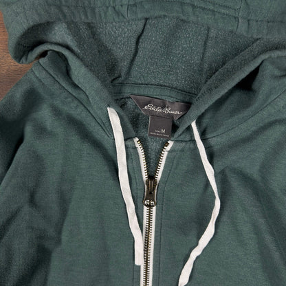 Eddie Bauer Full Zip Fleece Hoodie Mens M Forest Green
