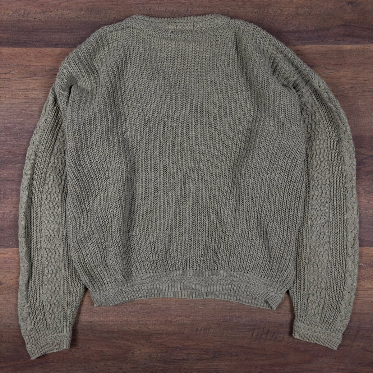 Vintage 90s St Johns Bay Cable Knit V-Neck Sweater Mens L