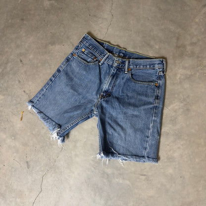 Levi's 505 Cutoff Denim Shorts Mens 31 Blue Baggy