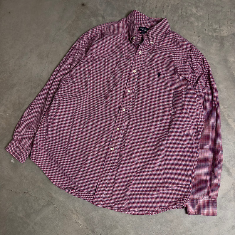 Ralph Lauren Blaire Check Shirt Mens XL Red Blue