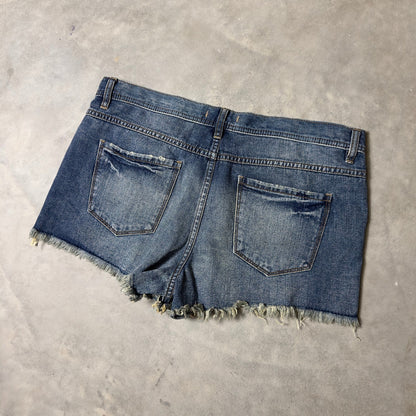 Free People Denim Cut Off Shorts Womens 31 Blue Distressed