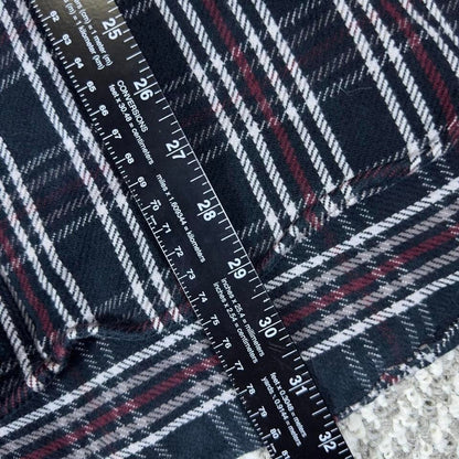Cabelas Plaid Flannel Shirt Mens 2XL Tall Black Red Workwear