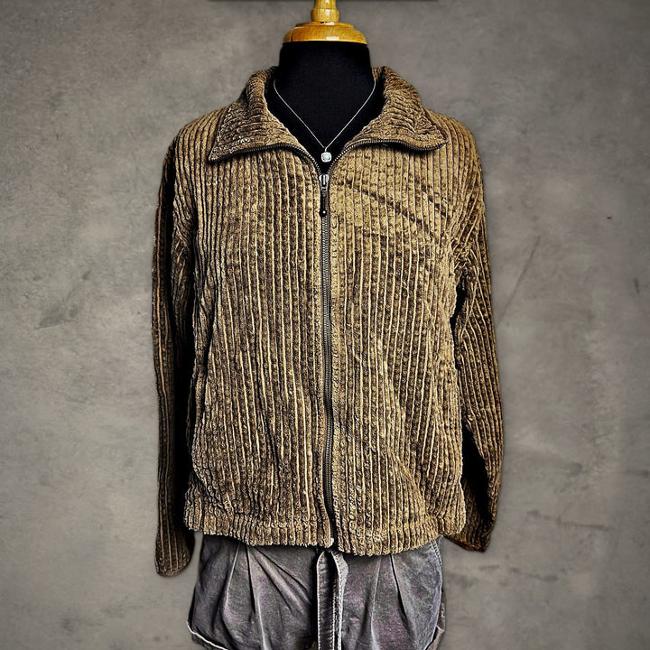 Woolrich Plush Cord Fleece Jacket Womens L Brown Gorpcore