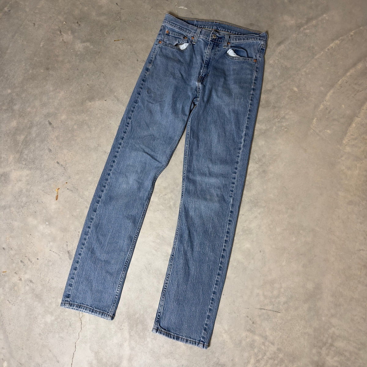 Levis 505 Regular Fit Straight Leg Jeans Mens 32x34 Blue