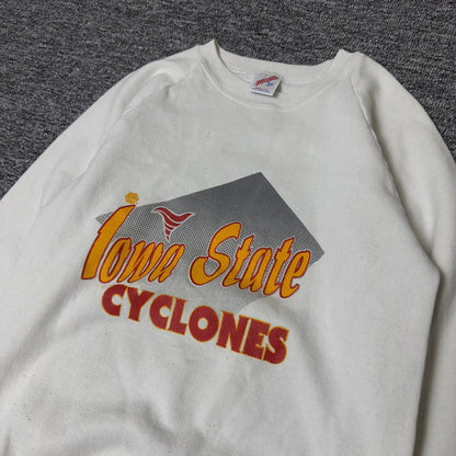 Vintage Jerzees Iowa State Cyclones Sweatshirt Sz S Cream