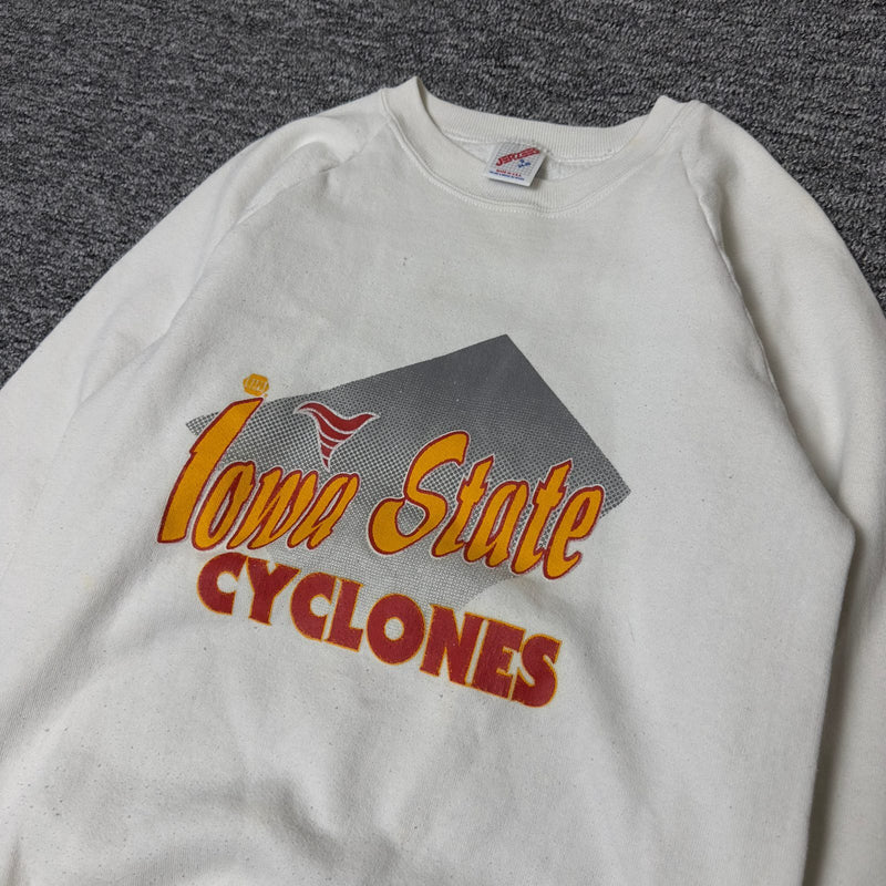 Vintage Jerzees Iowa State Cyclones Sweatshirt Sz S Cream