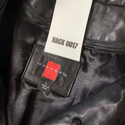 Vintage Gallery Leather Car Coat Womens Large Black Grunge Minimalist Streetwear