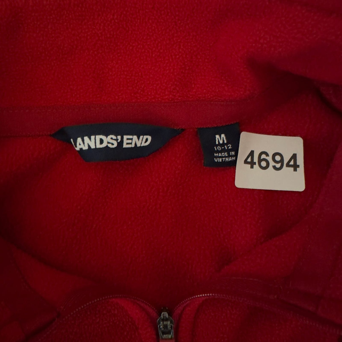 Lands' End Fleece Quarter Zip Womens M Red