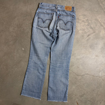 Levi's Premium Cropped Jeans Womens 26 Light Wash Raw Hem