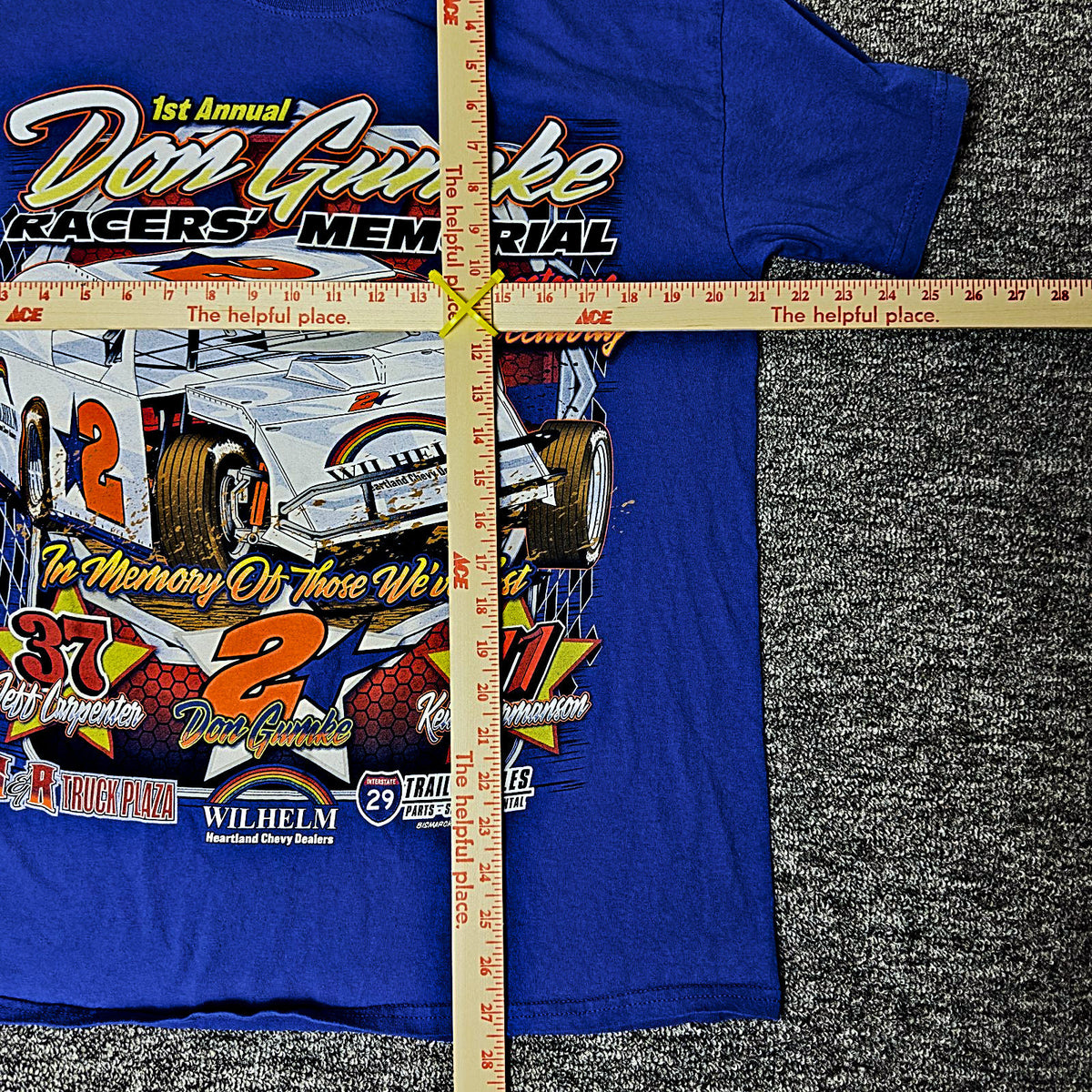 Gildan Don Gumke Racers Memorial Dirt Track Tee Mens L Blue