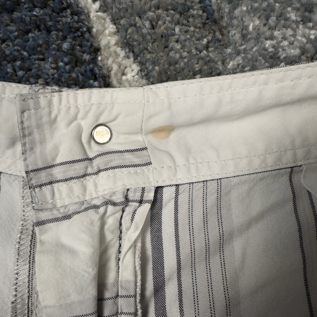 Express Plaid Cargo Shorts Mens 32 White Grey Baggy Preppy