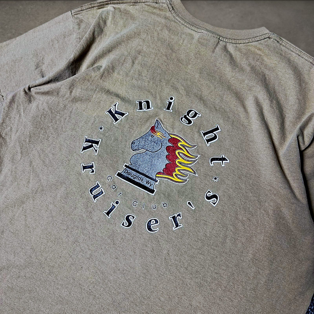 Anvil Knight Kruiser's Car Club Tee Mens XL Tan Douglas WY
