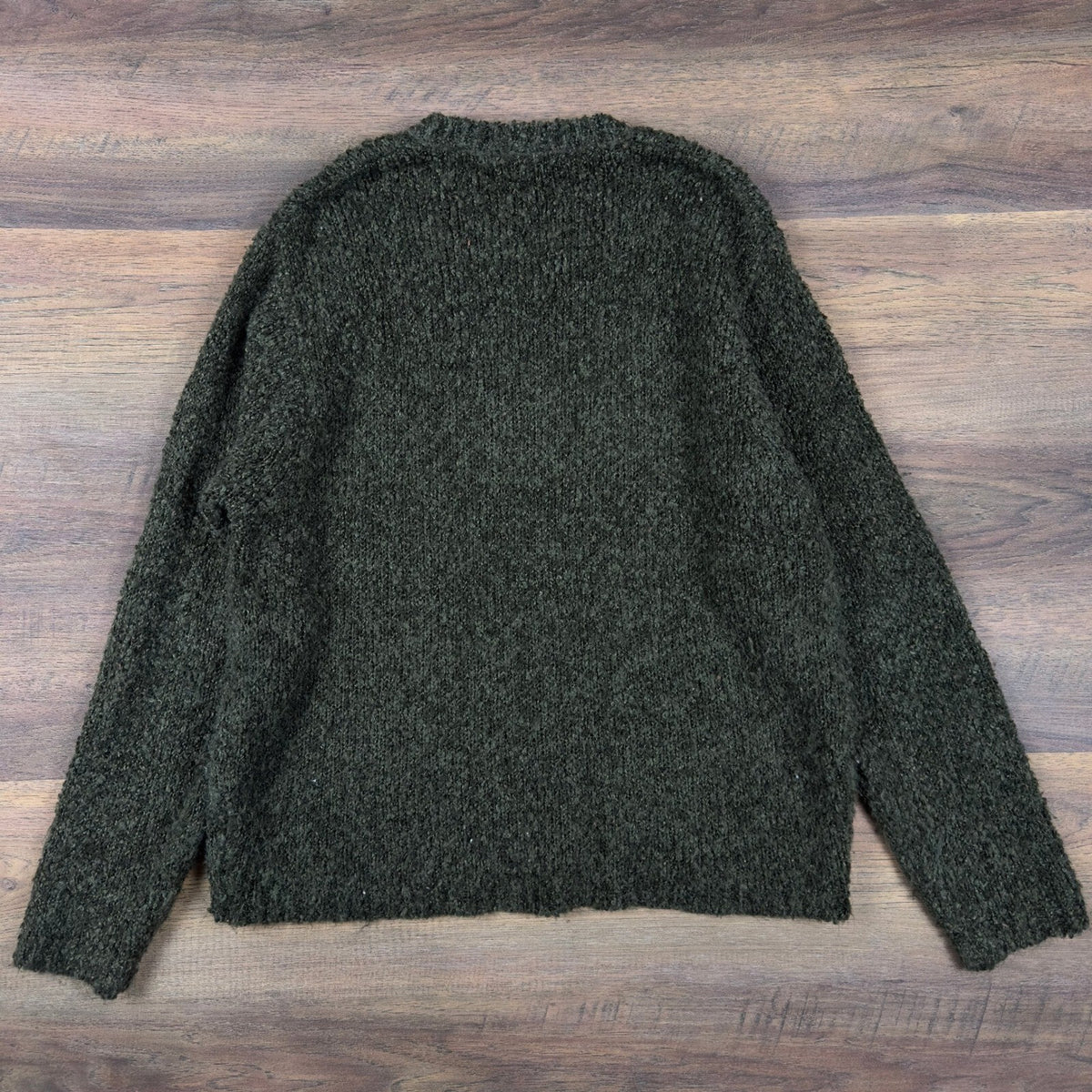 Vintage 90s St Johns Bay V-Neck Sweater Mens L Olive Boucle