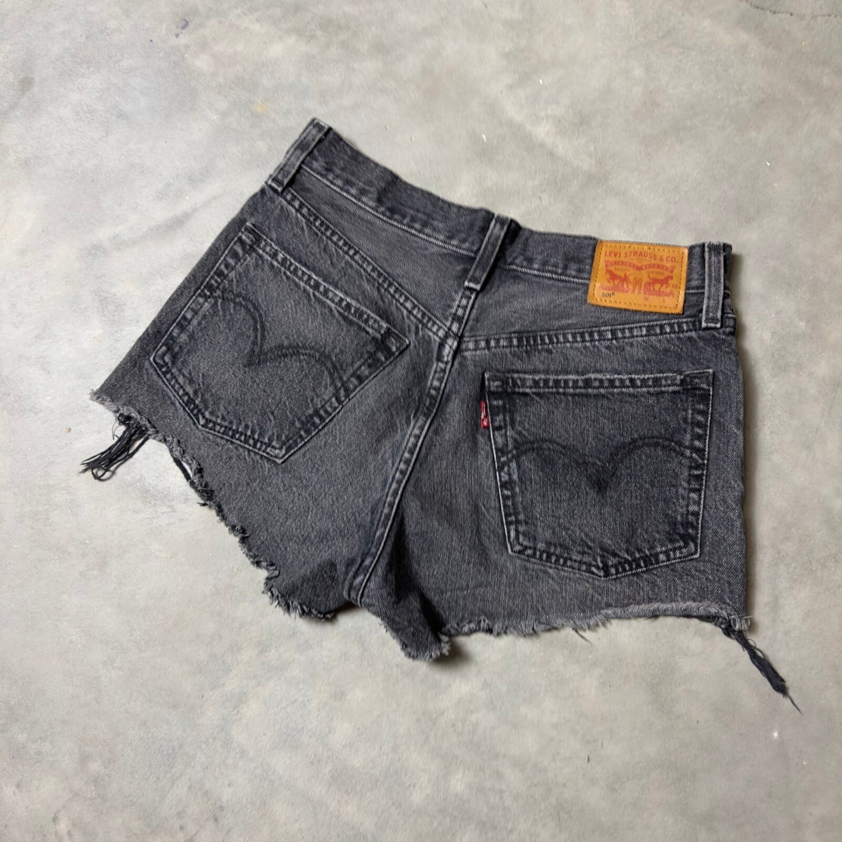 Levi's 501 Original Denim Cut Off Shorts Womens W25 Black