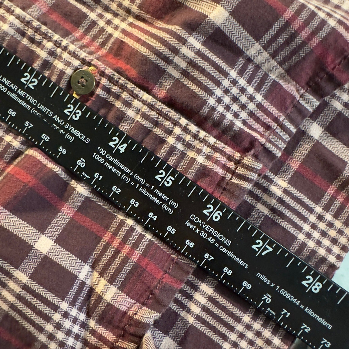 Carhartt Plaid Button Down Shirt Womens XL Burgundy