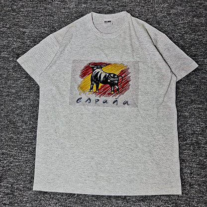 SOL'S Regent Espana Spain Bull Graphic Tee Mens XL Gray