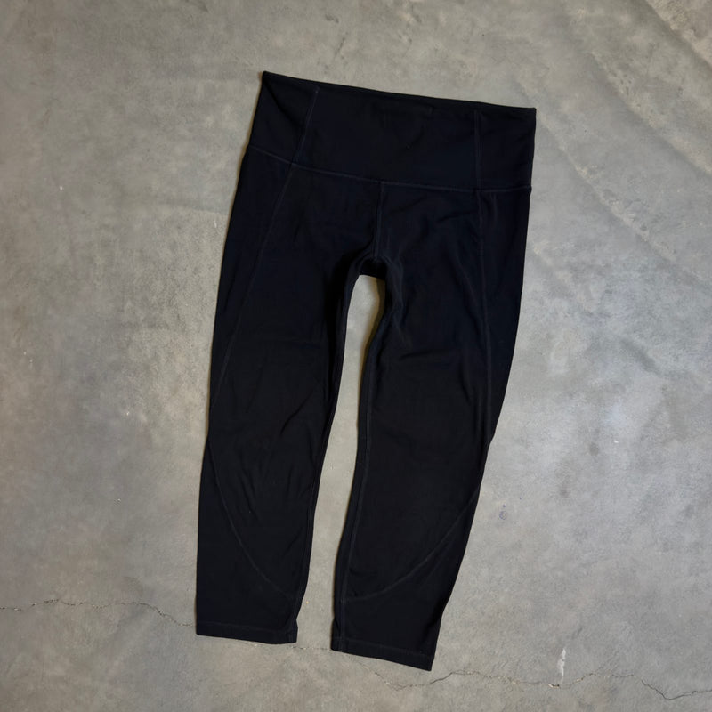Athleta Black Crop Leggings Womens M High-Waist Capri Gym