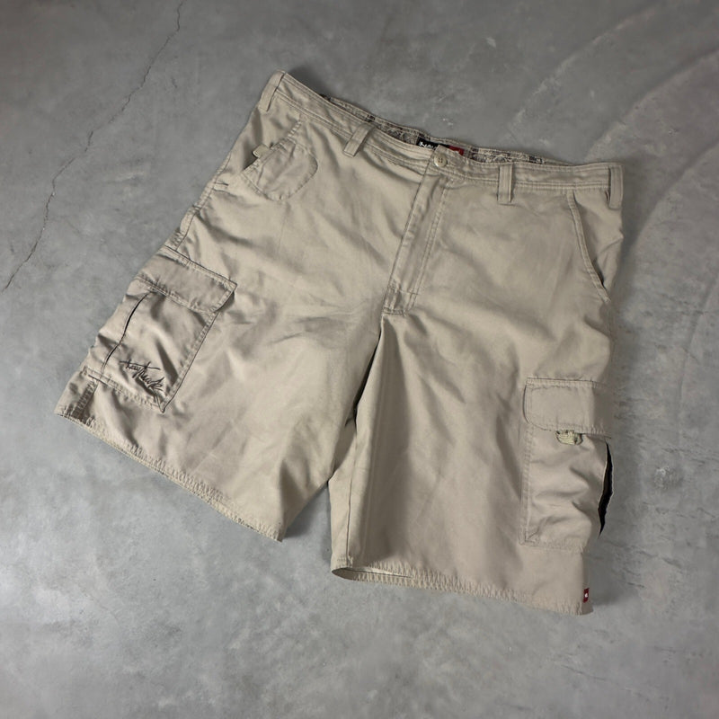 Tony Hawk Cargo Shorts Mens 40 Tan Khaki Baggy Skater Y2K