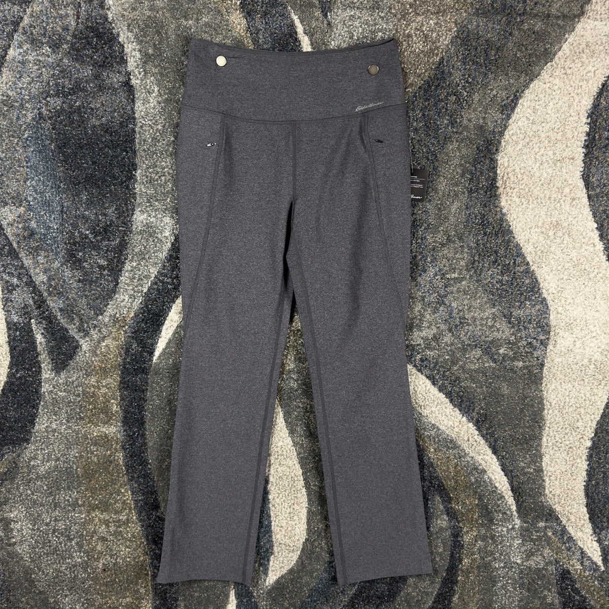 NWT Eddie Bauer Flare Yoga Pants Heather Gray High Rise SZ M