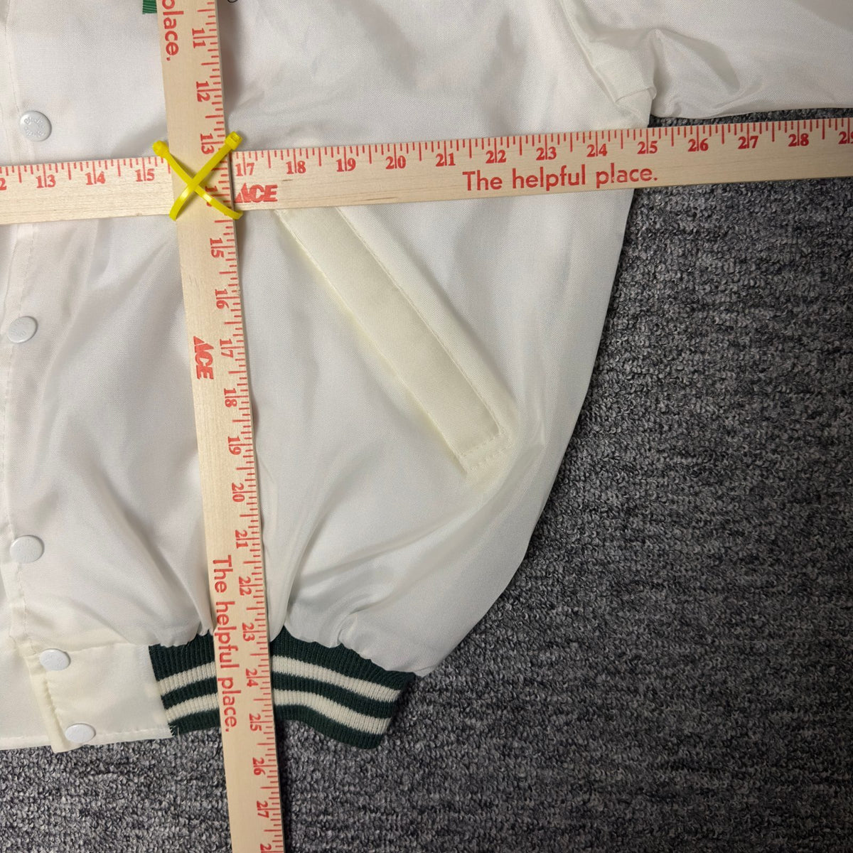 Birdie Heileman's Beer Satin Bomber Jacket L White Green